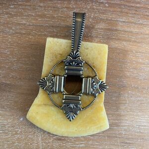 Beautiful Dramatic Yellow Stone Pendant Gothic Boho Festival